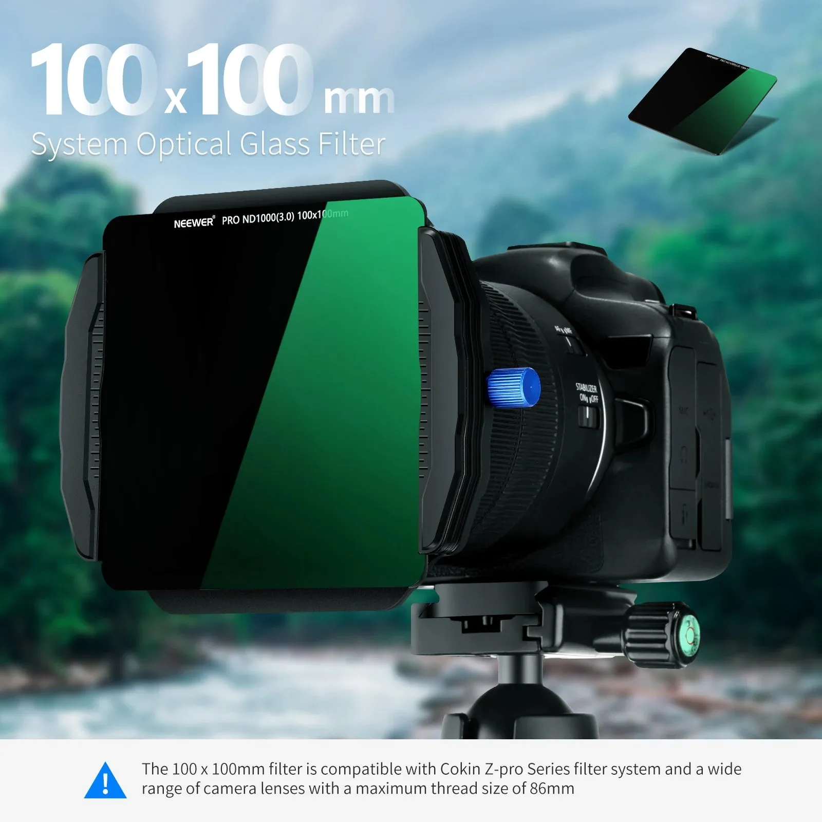 100x100mm Nd1000 Square Filter 10 Stop Ultra Slim Hd 28 Multi Layer Coatings Optical Glass Carrying Case