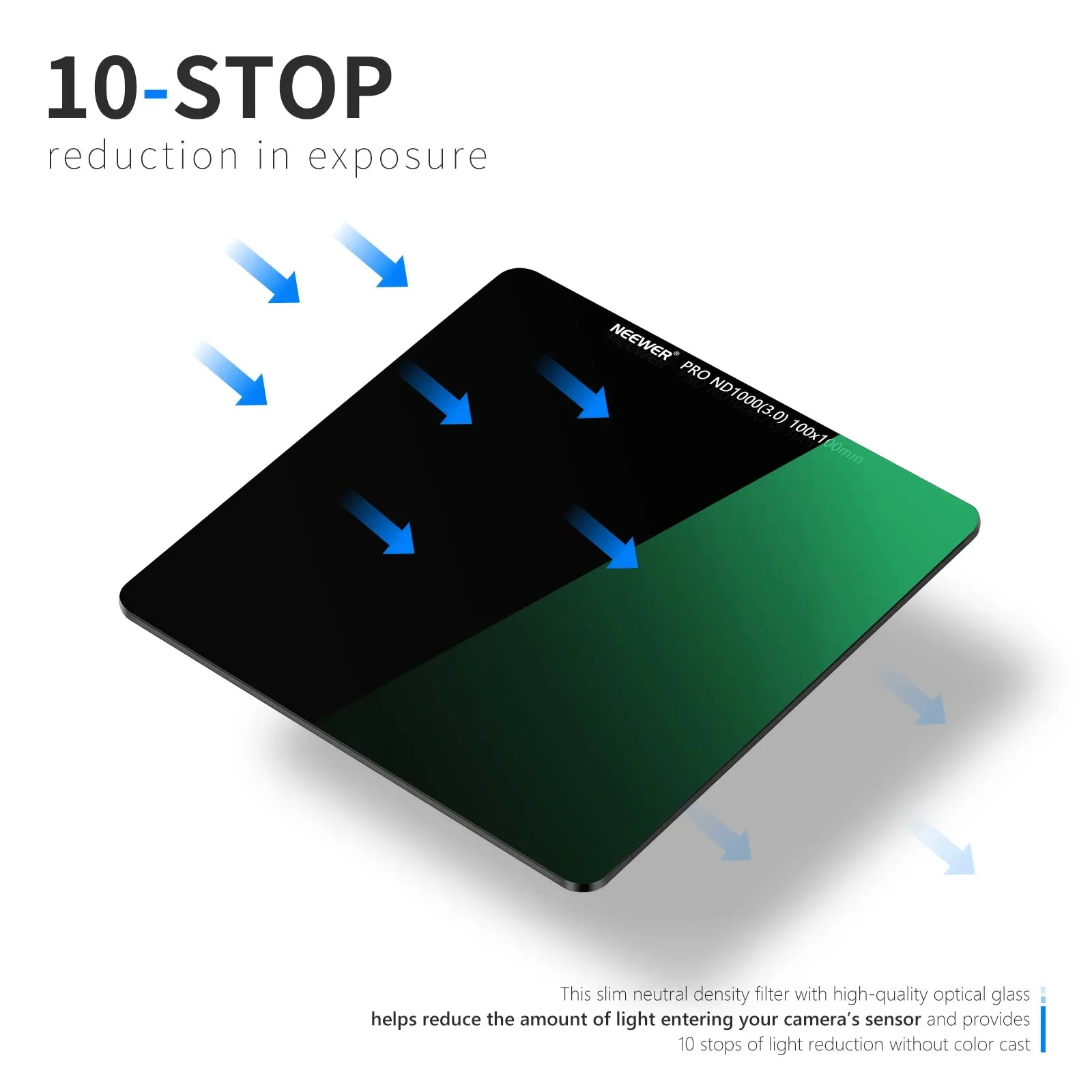100x100mm Nd1000 Square Filter 10 Stop Ultra Slim Hd 28 Multi Layer Coatings Optical Glass Carrying Case
