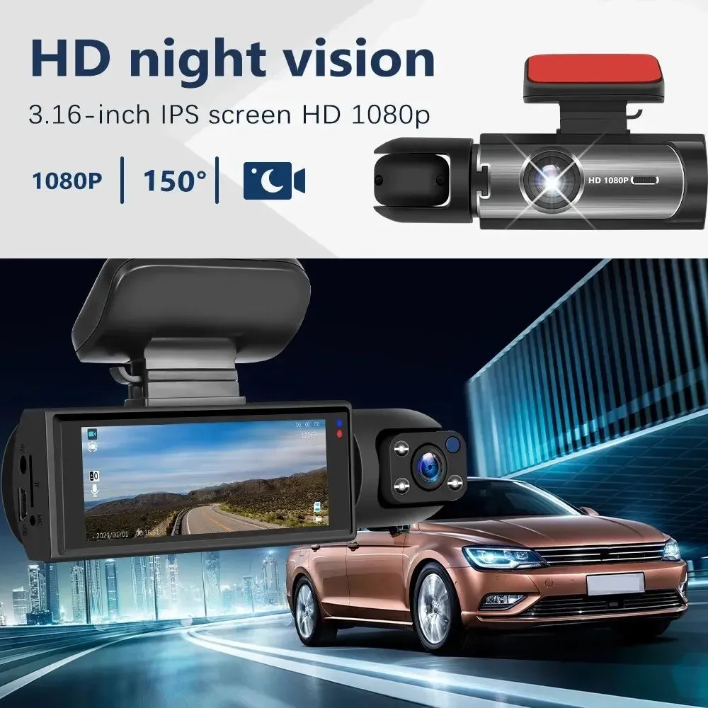 1080p Dual Lens Car Dvr with Night Vision