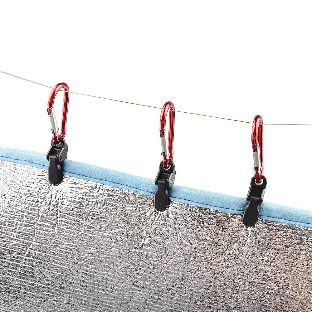 10pcs Tarp Awning Clamp Clips Tent Snaps Hangers Boat Covers Outdoor Camping Tent Tighten Lock Grip Clamp with Carabiner 35X8mm