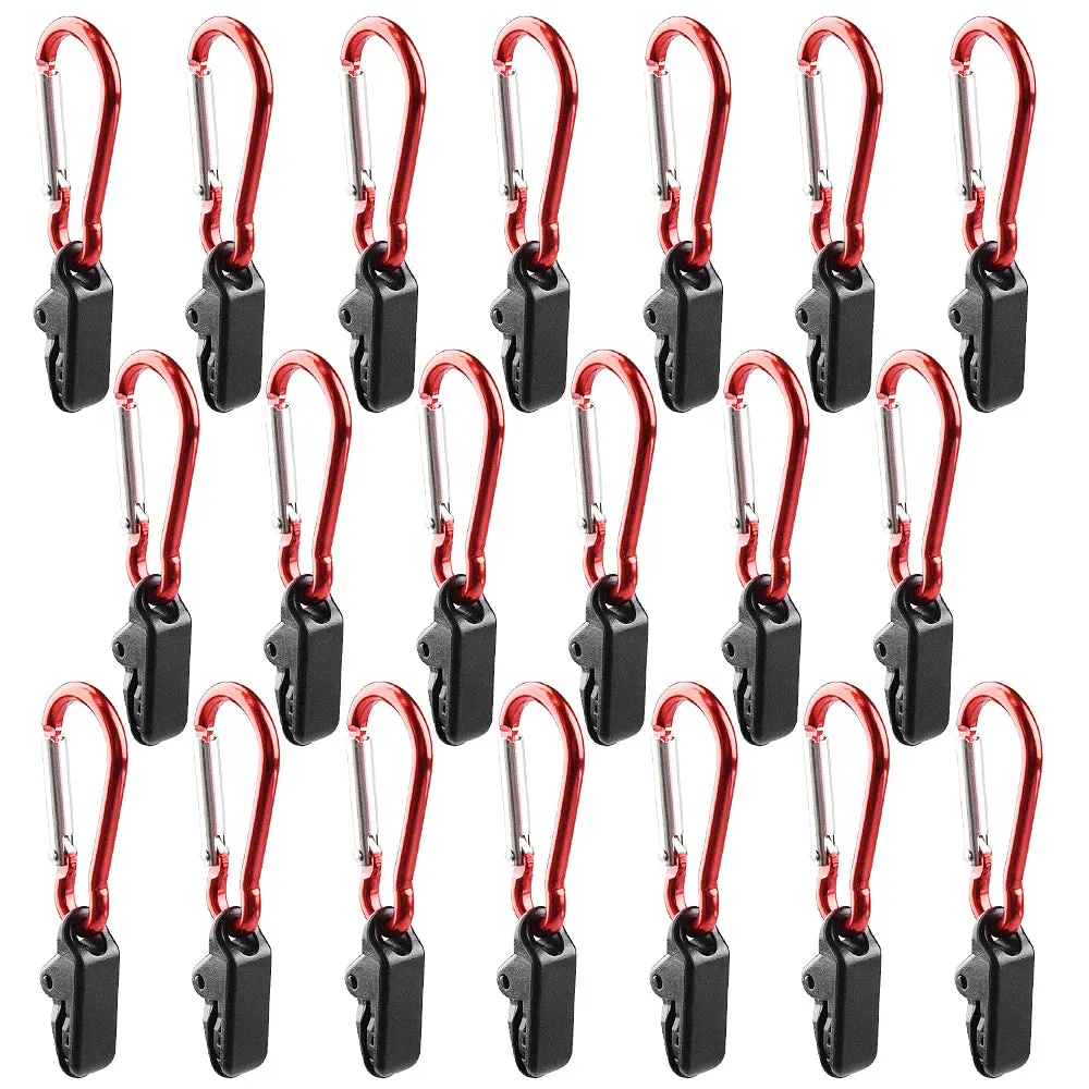 10pcs Tarp Awning Clamp Clips Tent Snaps Hangers Boat Covers Outdoor Camping Tent Tighten Lock Grip Clamp with Carabiner 35X8mm