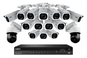 16-Channel NVR System with 4K Varifocal Nocturnal Cameras and 2K PTZ Domes Cameras