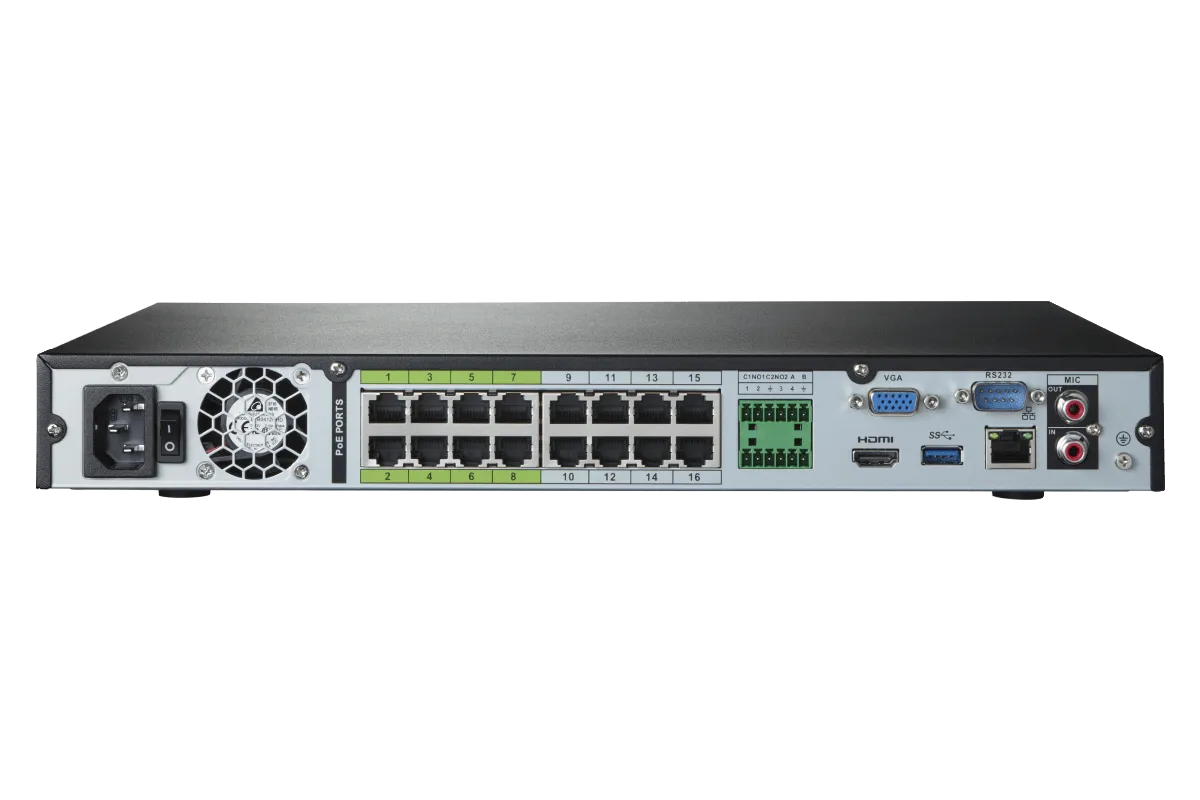 16-Channel NVR System with 4K Varifocal Nocturnal Cameras and 2K PTZ Domes Cameras