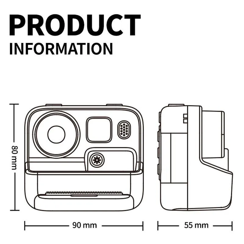 2-Inch Dual Lens Instant Print Camera for Children | 4800W Pixel | Without Memory Card | Pink