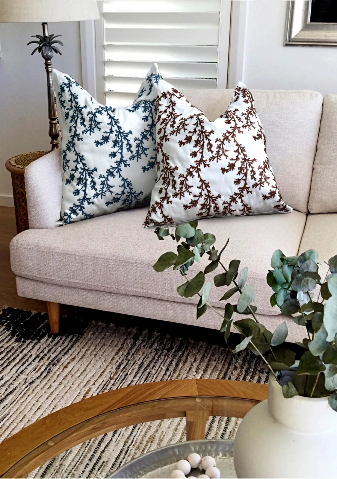 2 PCs Blue Embroidered 5338 Cushions