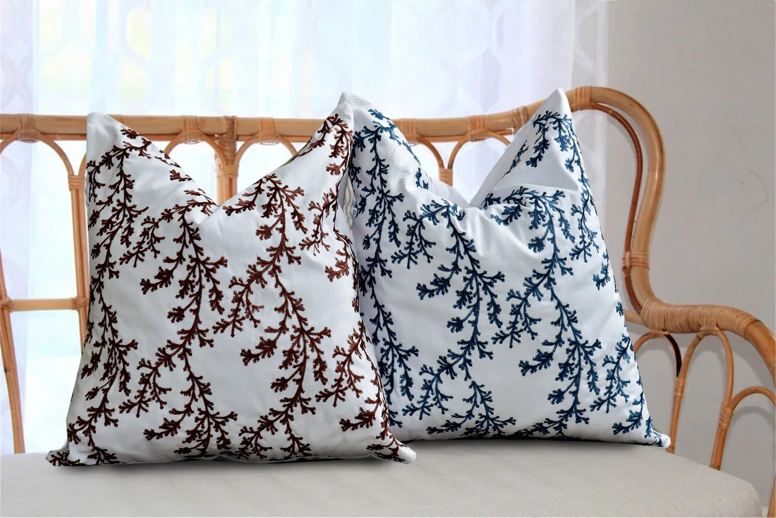 2 PCs Blue Embroidered 5338 Cushions