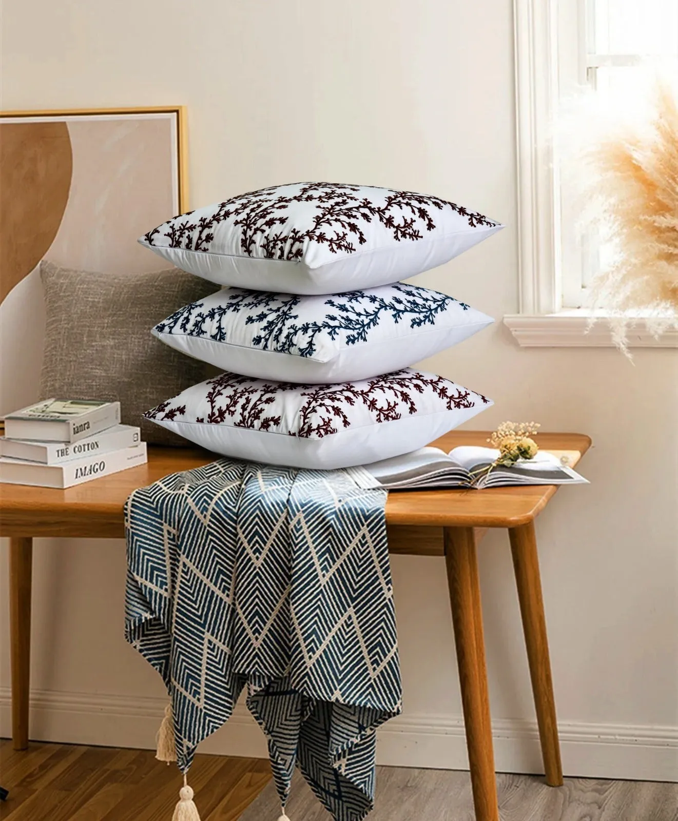 2 PCs Blue Embroidered 5338 Cushions