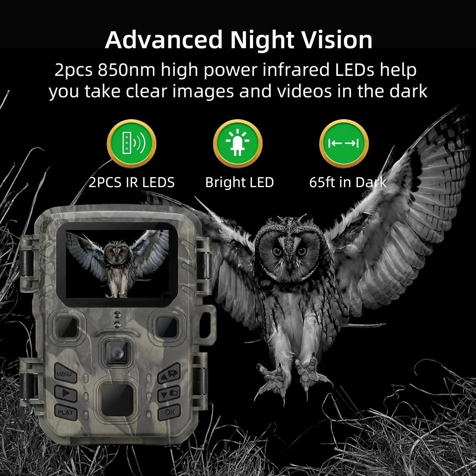 20mp Hunting Trail Camera with Night Vision and Wildlife Scouting