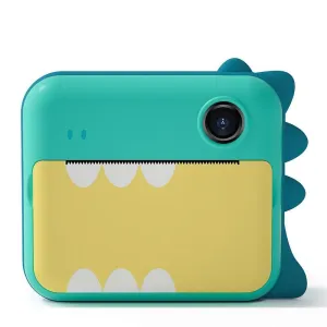 32GB Children Instant Camera with Dual-Lens & Mini Print | Pink Cat | Green Dinosaur