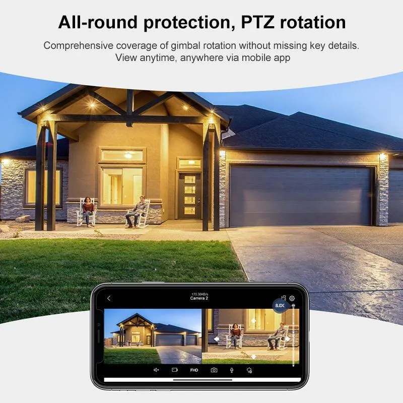 3Mp Wifi Triple Camera With Human Face Recognition & Ai Alarm - Compact Design