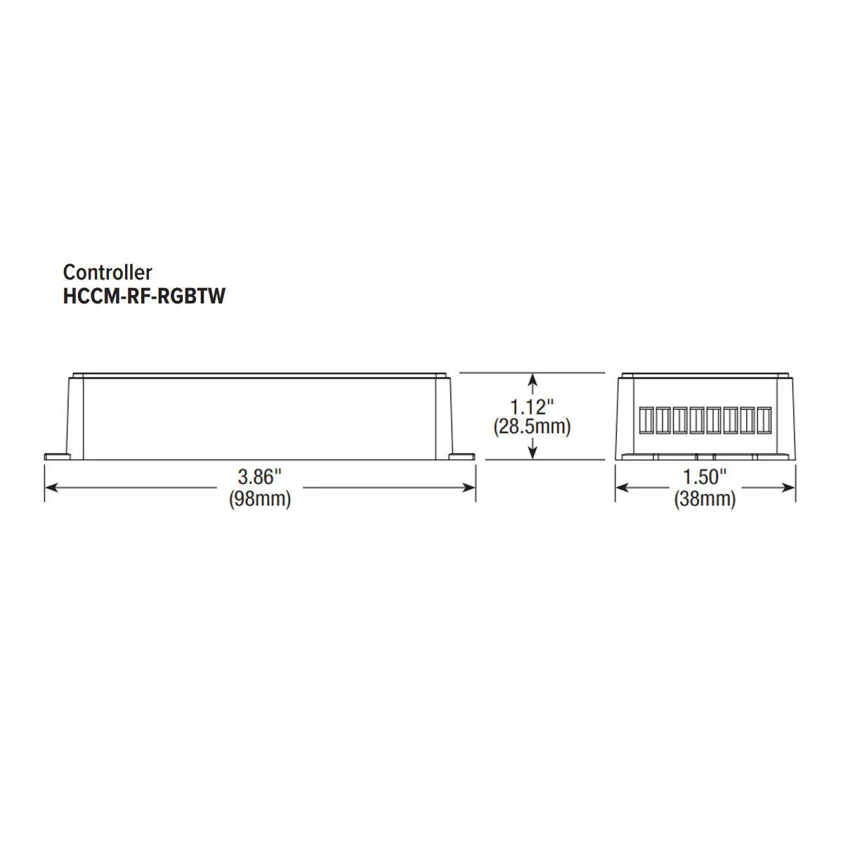 5 Channel RGBTW Controller with RF Remote with holder and mounting hardware