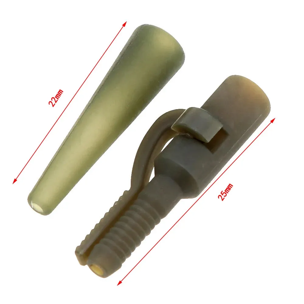 50Pcs/Sets Fishing Terminal Tackle Safety Lead Clips with Pins Tail Rubber Tubes Carp Fishing Tackle Tools For Outdoor 2023