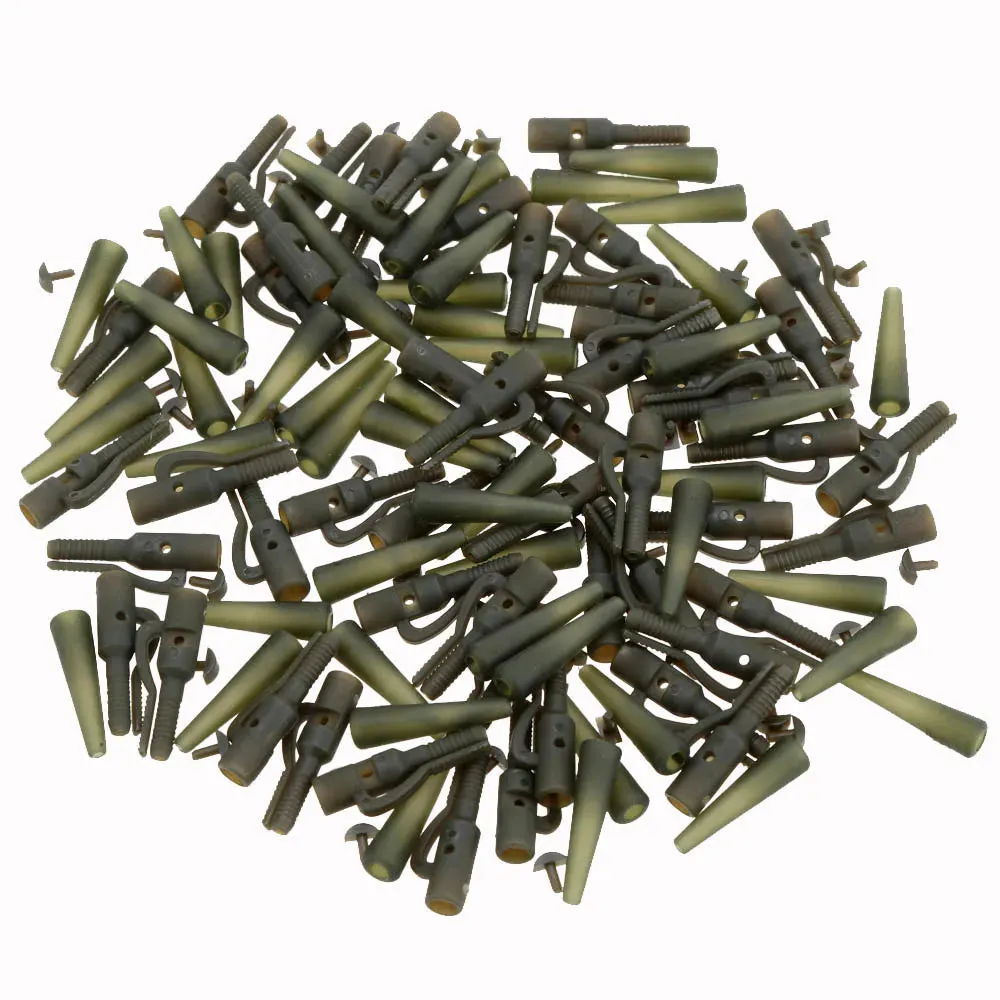 50Pcs/Sets Fishing Terminal Tackle Safety Lead Clips with Pins Tail Rubber Tubes Carp Fishing Tackle Tools For Outdoor 2023