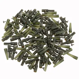 50Pcs/Sets Fishing Terminal Tackle Safety Lead Clips with Pins Tail Rubber Tubes Carp Fishing Tackle Tools For Outdoor 2023