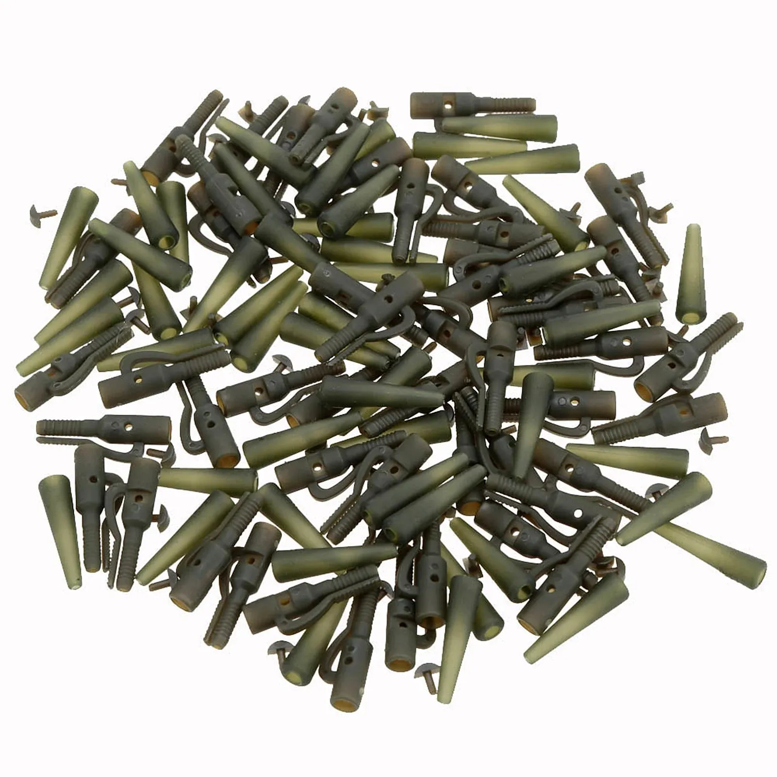 50Pcs/Sets Fishing Terminal Tackle Safety Lead Clips with Pins Tail Rubber Tubes Carp Fishing Tackle Tools For Outdoor 2023