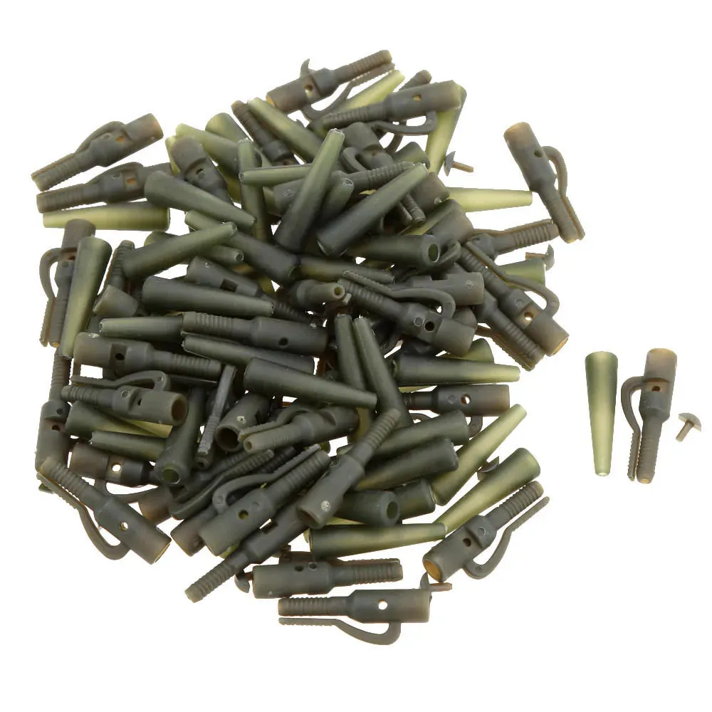 50Pcs/Sets Fishing Terminal Tackle Safety Lead Clips with Pins Tail Rubber Tubes Carp Fishing Tackle Tools For Outdoor 2023
