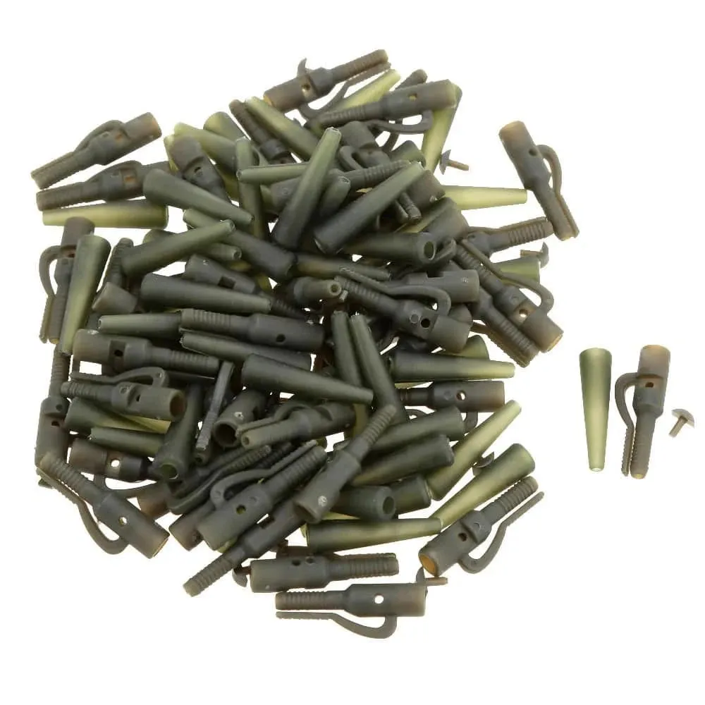 50Pcs/Sets Fishing Terminal Tackle Safety Lead Clips with Pins Tail Rubber Tubes Carp Fishing Tackle Tools For Outdoor 2023