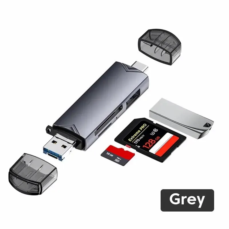 6 in 1 Usb 3.0 Card Reader Type c Micro Usb Tf Sd Flash Drive Adapter for Phones