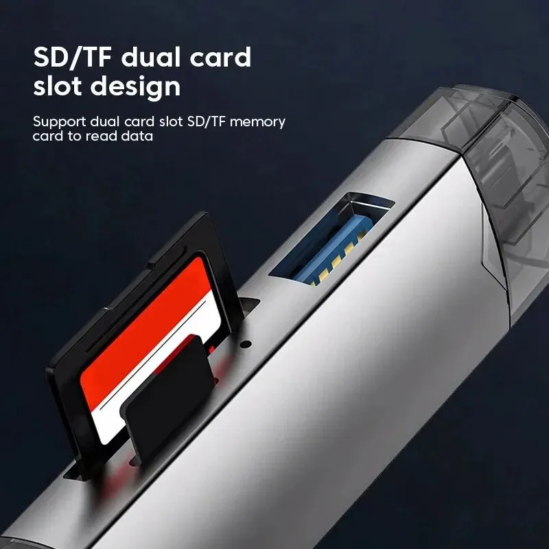 6 in 1 Usb 3.0 Card Reader Type c Micro Usb Tf Sd Flash Drive Adapter for Phones