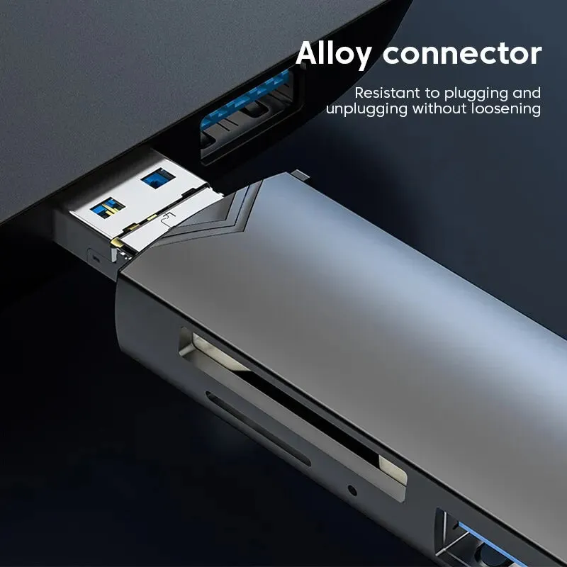 6 in 1 Usb 3.0 Card Reader Type c Micro Usb Tf Sd Flash Drive Adapter for Phones