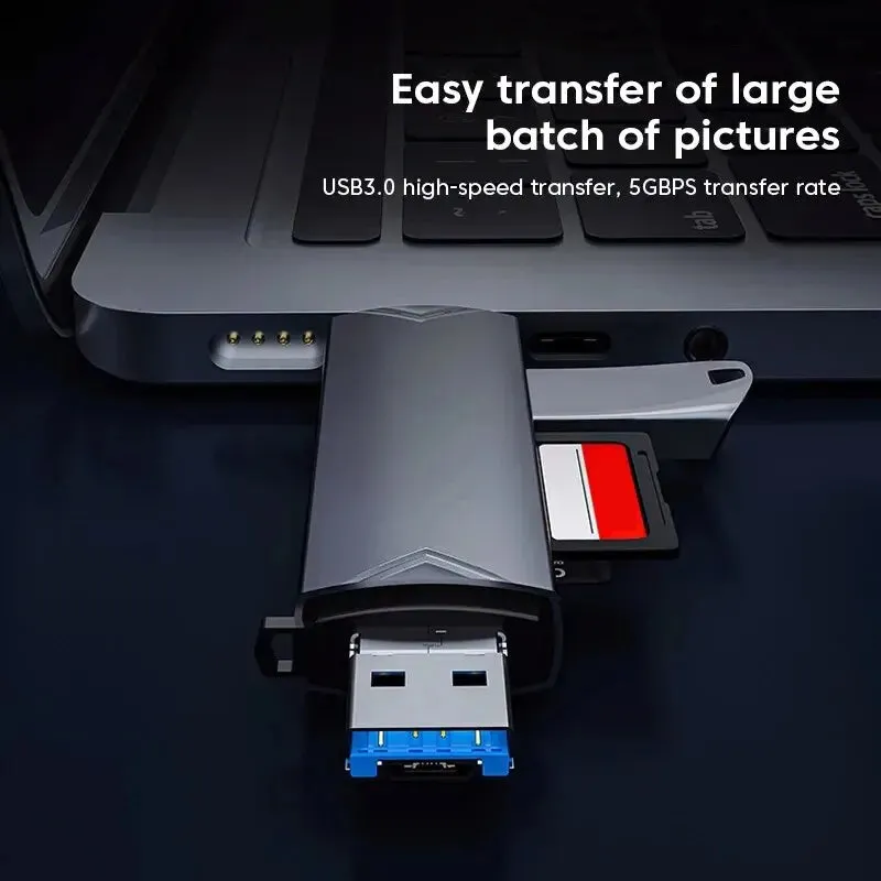 6 in 1 Usb 3.0 Card Reader Type c Micro Usb Tf Sd Flash Drive Adapter for Phones