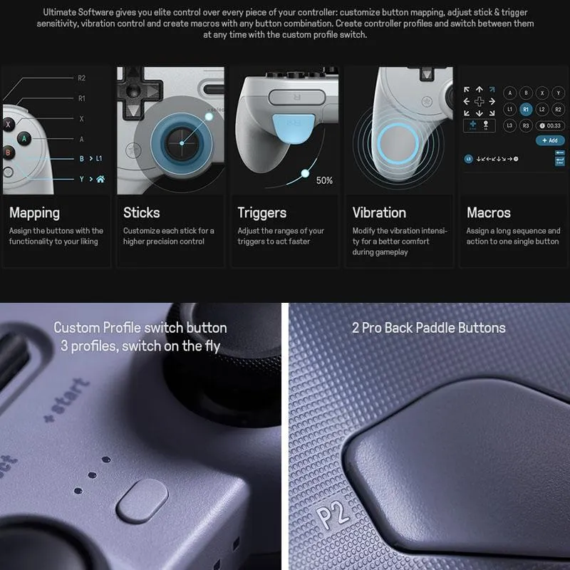 8bitdo Pro 2 Wired Gamepad for Switch