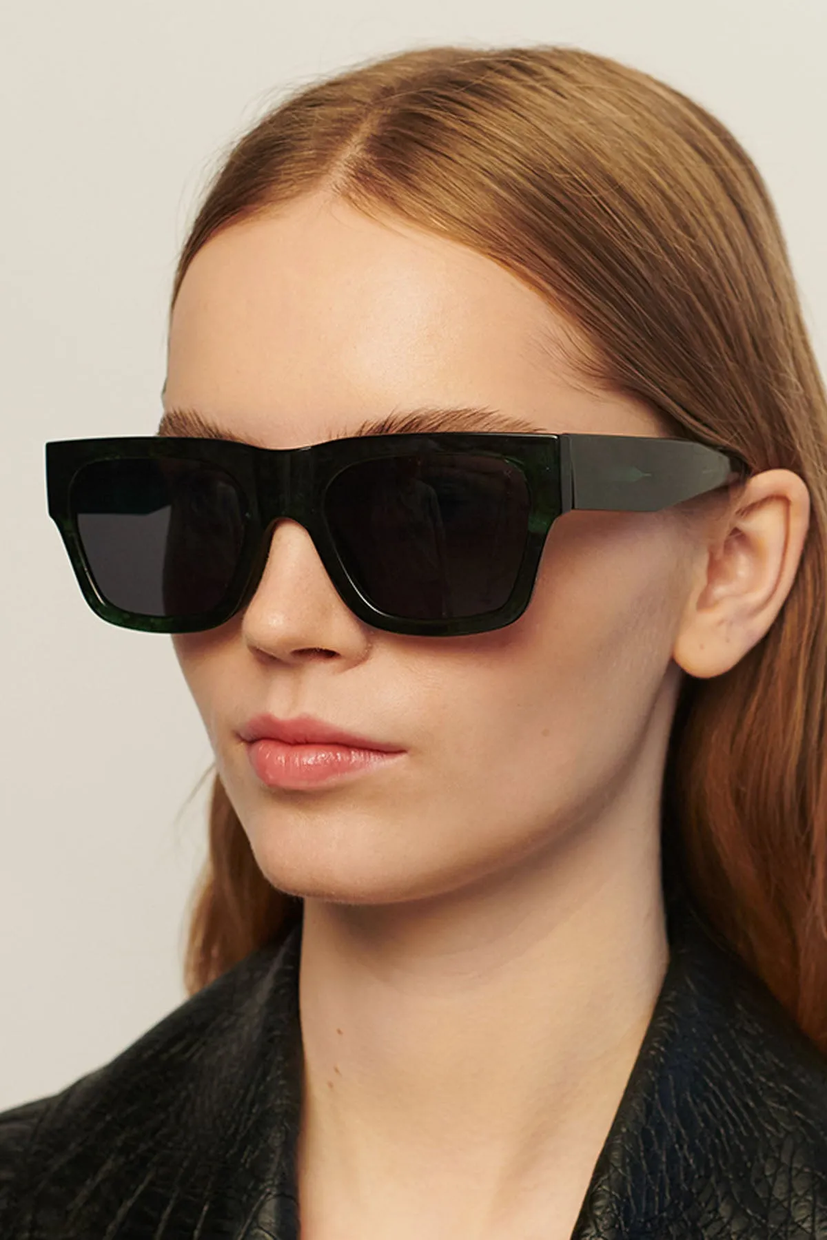 A Kjaerbede Agnes Green Marble Sunglasses