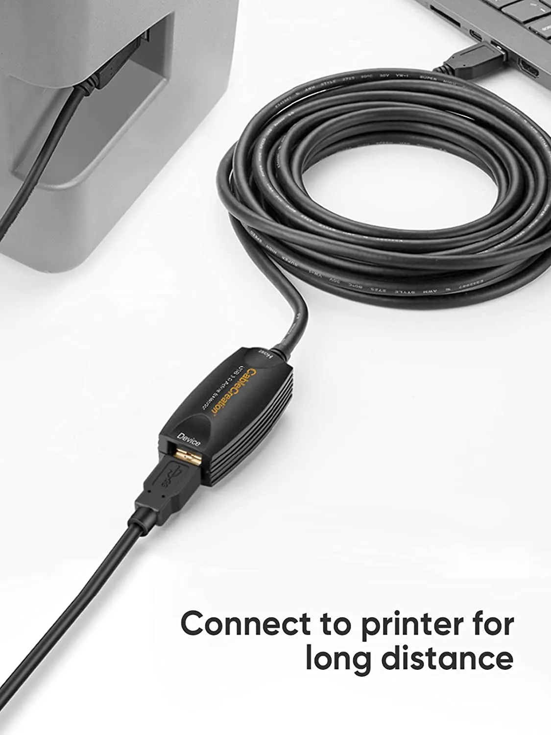 Active USB 3.0 Extension Cable, 5 M USB Male to Female Cable with Signal Amplification Compatible with Oculus Rift/Quest/Quest 2 Vr/Link, Valve Index VR, Xbox One, Printers Etc. Black