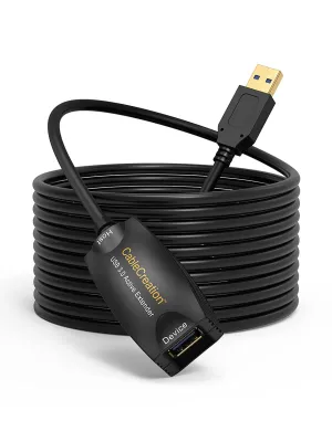 Active USB 3.0 Extension Cable, 5 M USB Male to Female Cable with Signal Amplification Compatible with Oculus Rift/Quest/Quest 2 Vr/Link, Valve Index VR, Xbox One, Printers Etc. Black