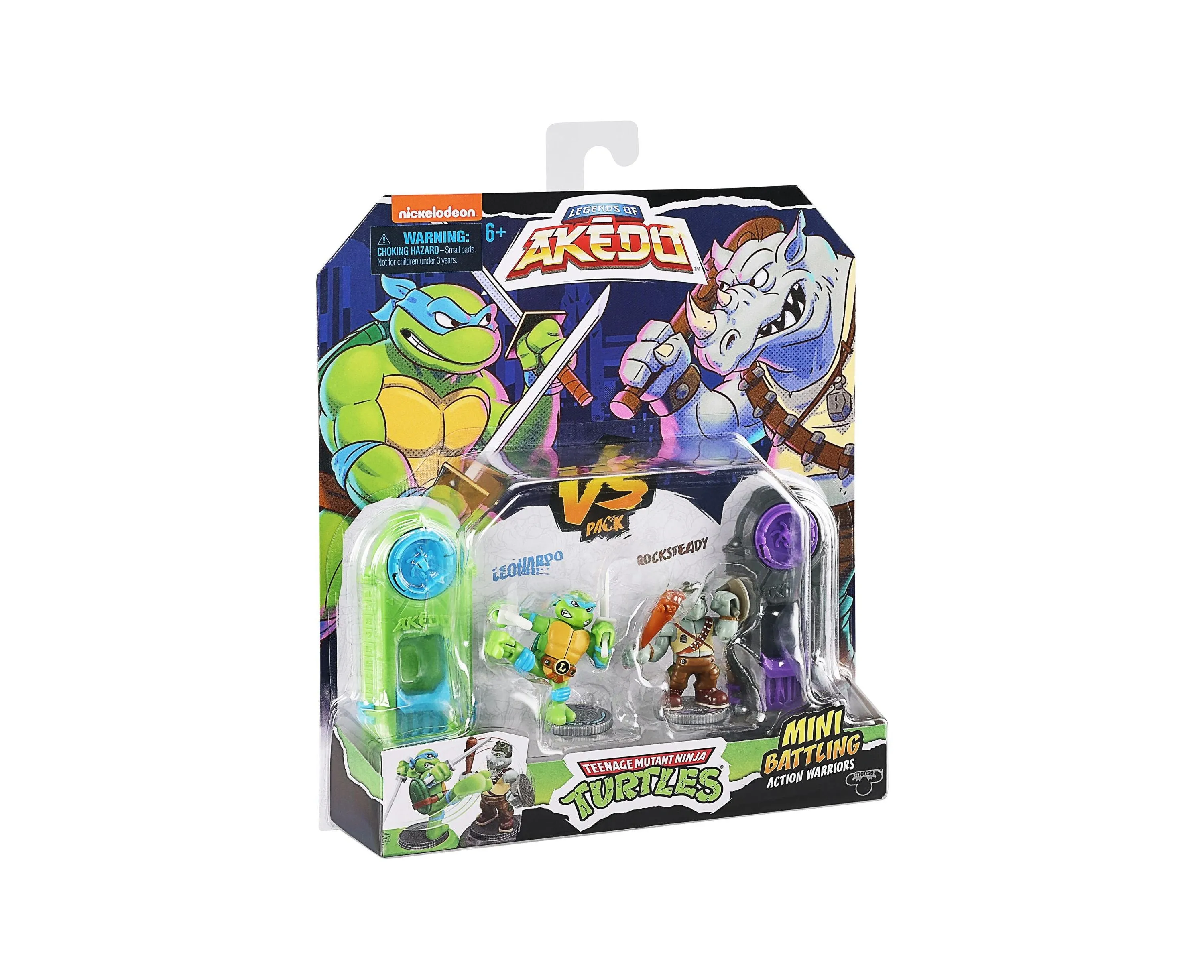 Akedo Ultimate Arcade Warriors Teenage Mutant Ninja Turtles - Leonardo vs Rocksteady Action Figures