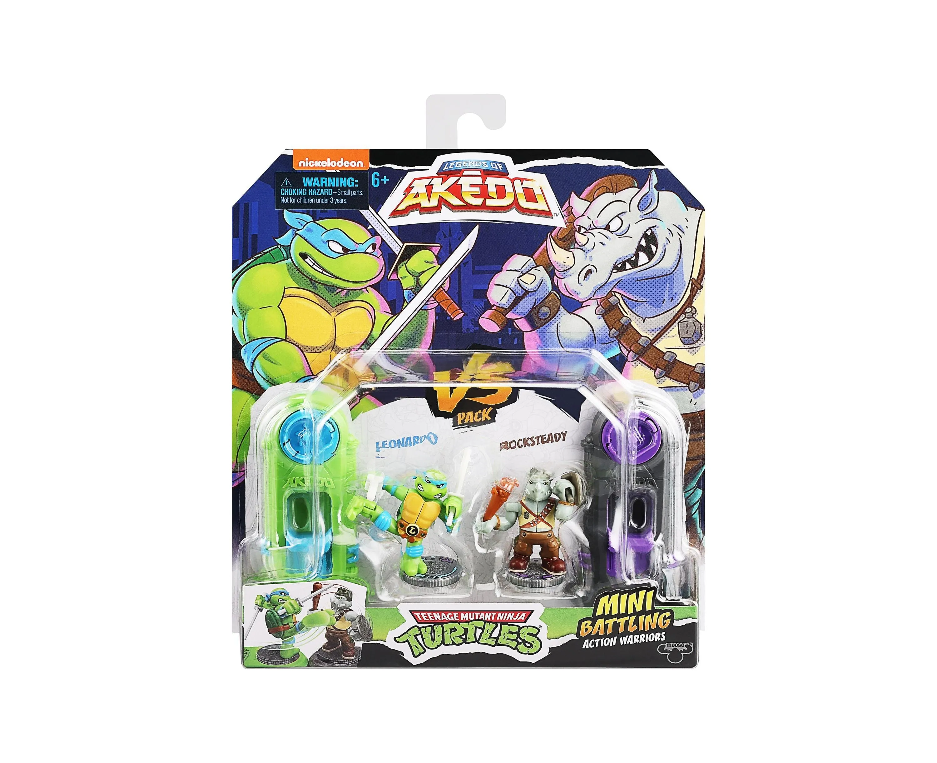 Akedo Ultimate Arcade Warriors Teenage Mutant Ninja Turtles - Leonardo vs Rocksteady Action Figures