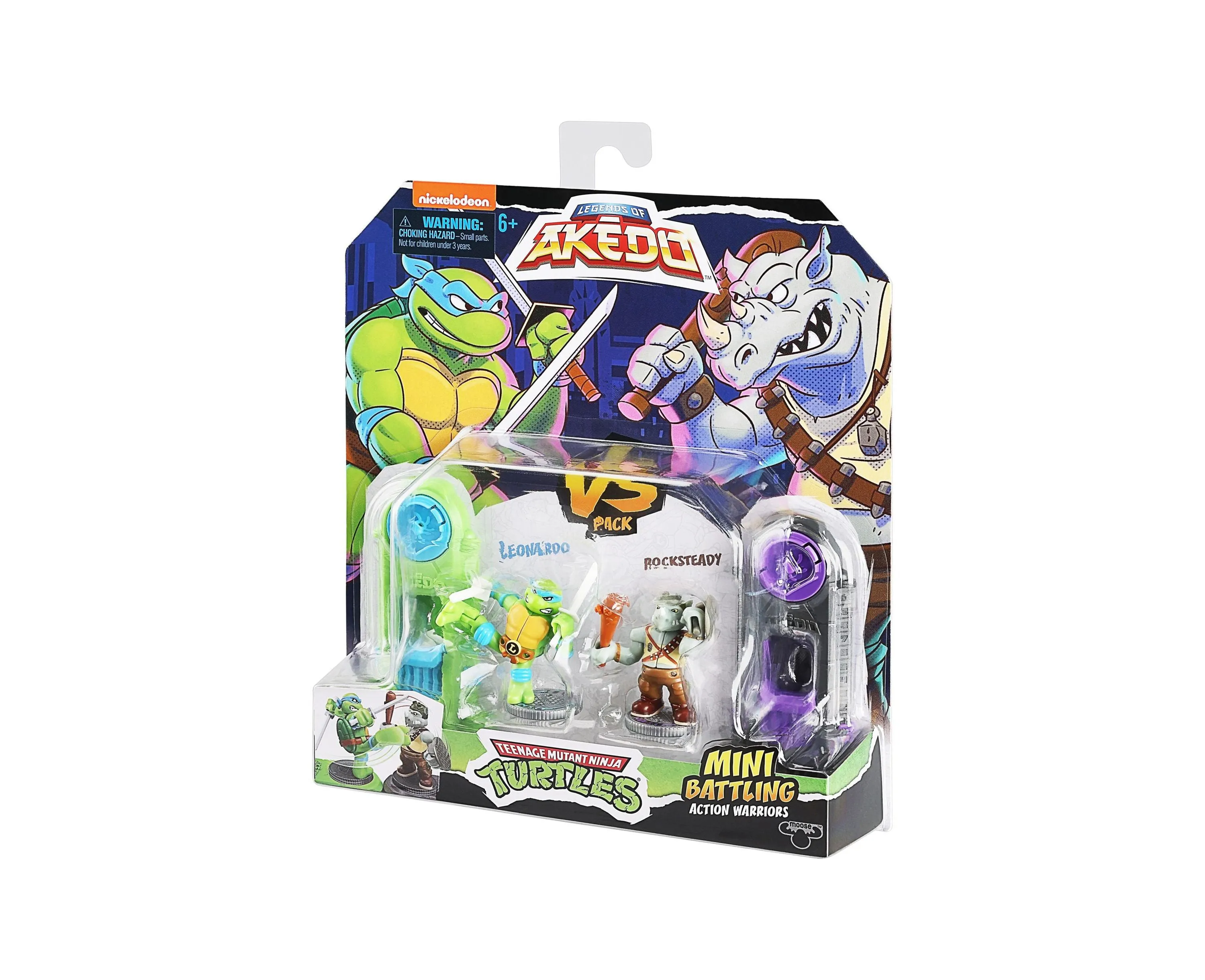 Akedo Ultimate Arcade Warriors Teenage Mutant Ninja Turtles - Leonardo vs Rocksteady Action Figures