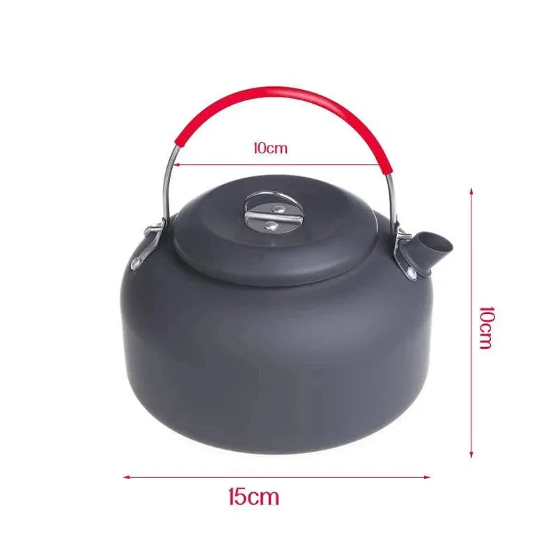 ALOCS 1.4L Aluminum Outdoor Kettle Camping Picnic Water Teapot Coffee Pot Cookware Teapot for Camping Traveling Hunting CW-K03