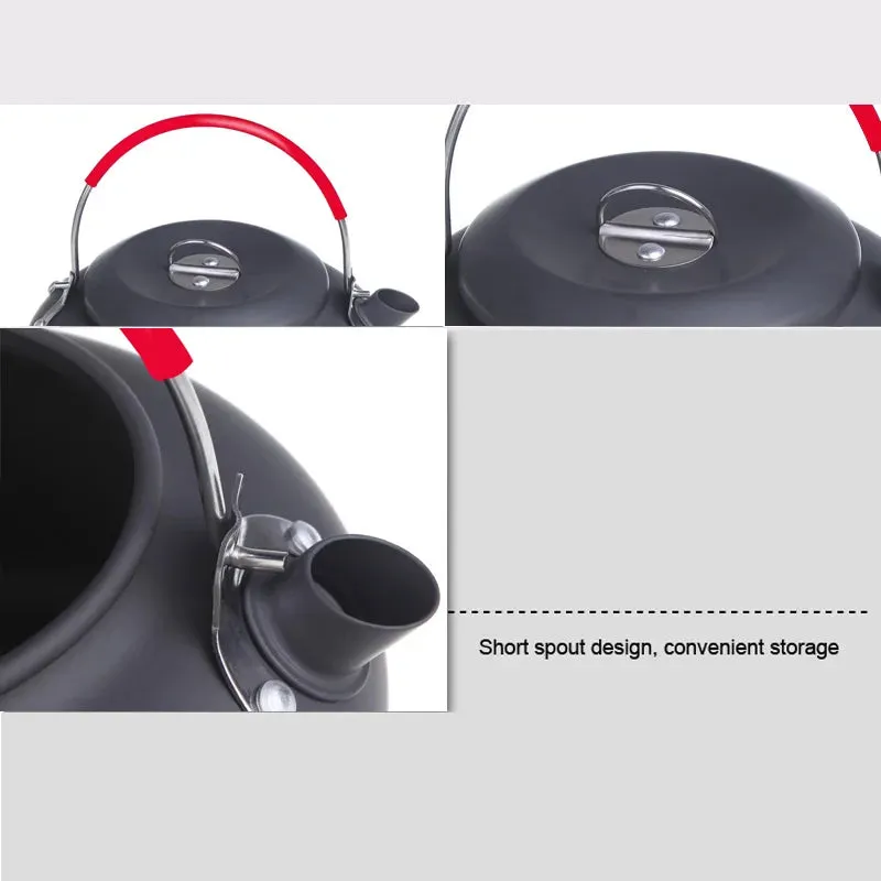 ALOCS 1.4L Aluminum Outdoor Kettle Camping Picnic Water Teapot Coffee Pot Cookware Teapot for Camping Traveling Hunting CW-K03