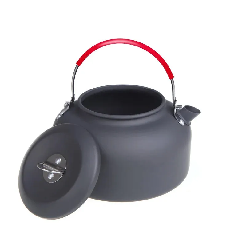 ALOCS 1.4L Aluminum Outdoor Kettle Camping Picnic Water Teapot Coffee Pot Cookware Teapot for Camping Traveling Hunting CW-K03