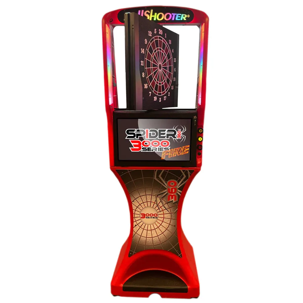 Arachnid Red Fire Spider 360 3000 Series Premium Dual-Head Electronic Dartboard (Touch to Flip)