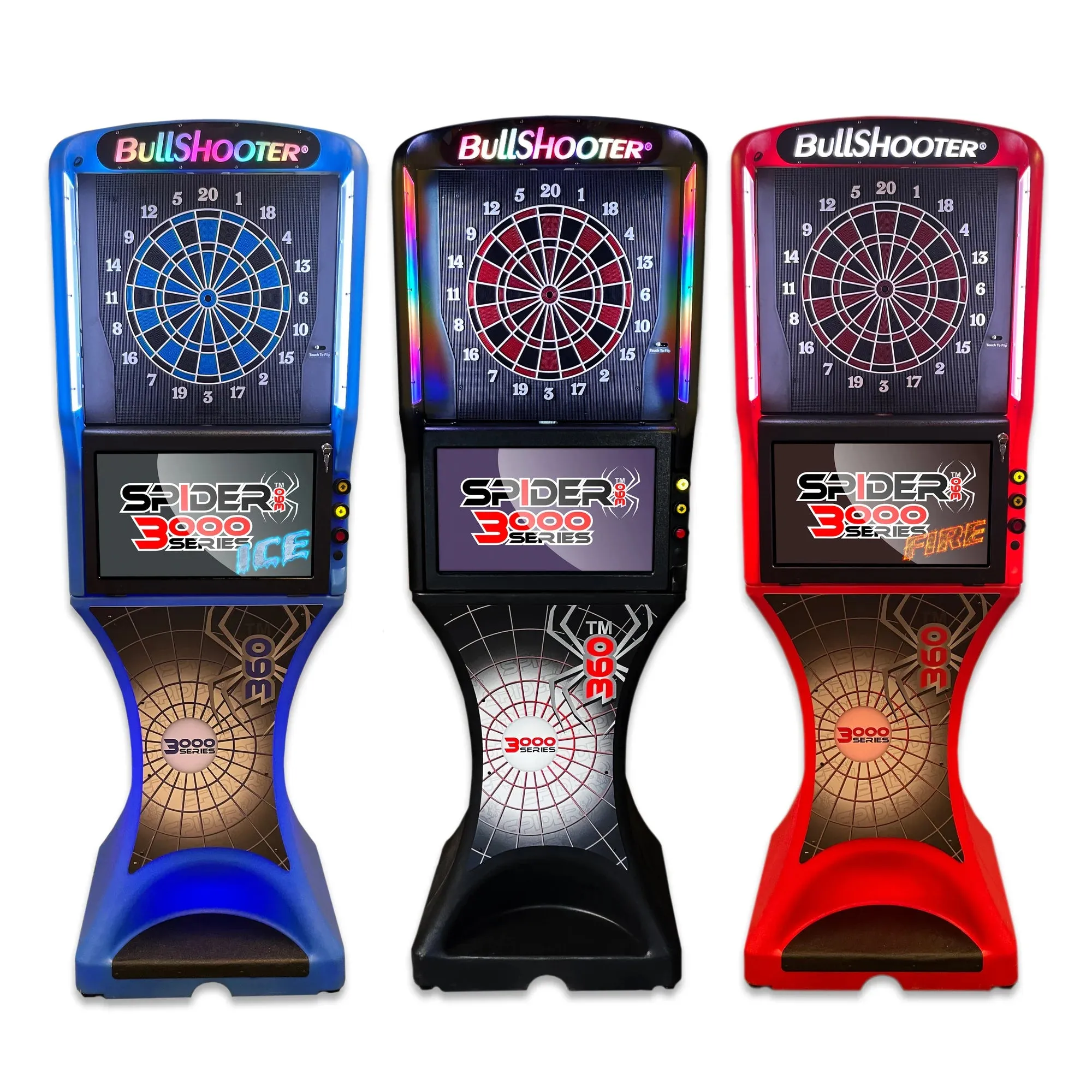 Arachnid Red Fire Spider 360 3000 Series Premium Dual-Head Electronic Dartboard (Touch to Flip)
