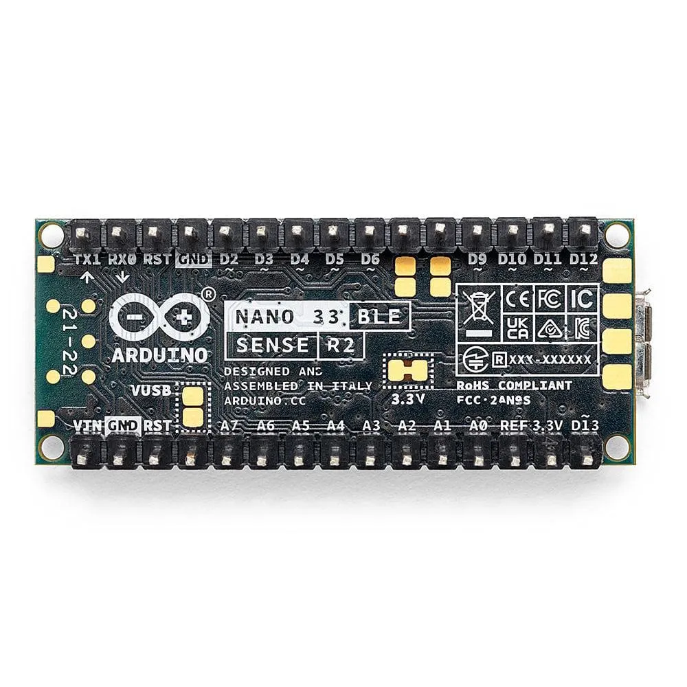 Arduino Nano 33 BLE Sense REV2 (with headers)