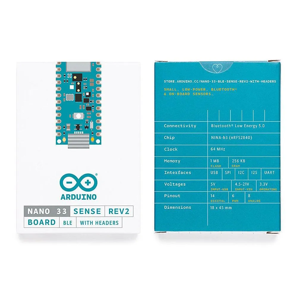 Arduino Nano 33 BLE Sense REV2 (with headers)