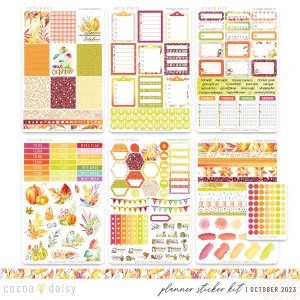 Autumn Whispers Planner Sticker Kit October 2023