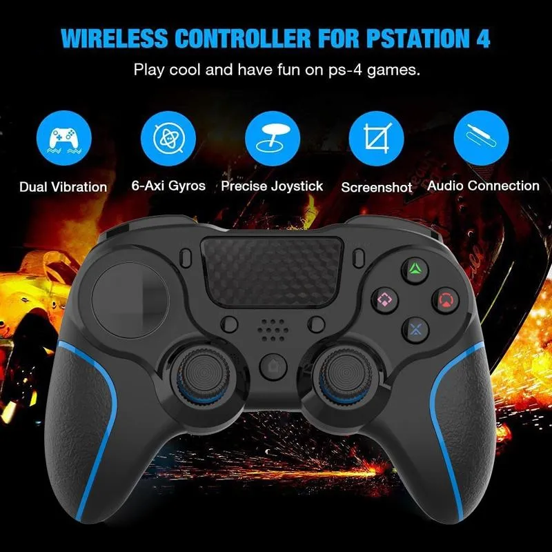 Bluetooth Gamepad for Ps4 Pro with Dual Vibration and Six-axis Control