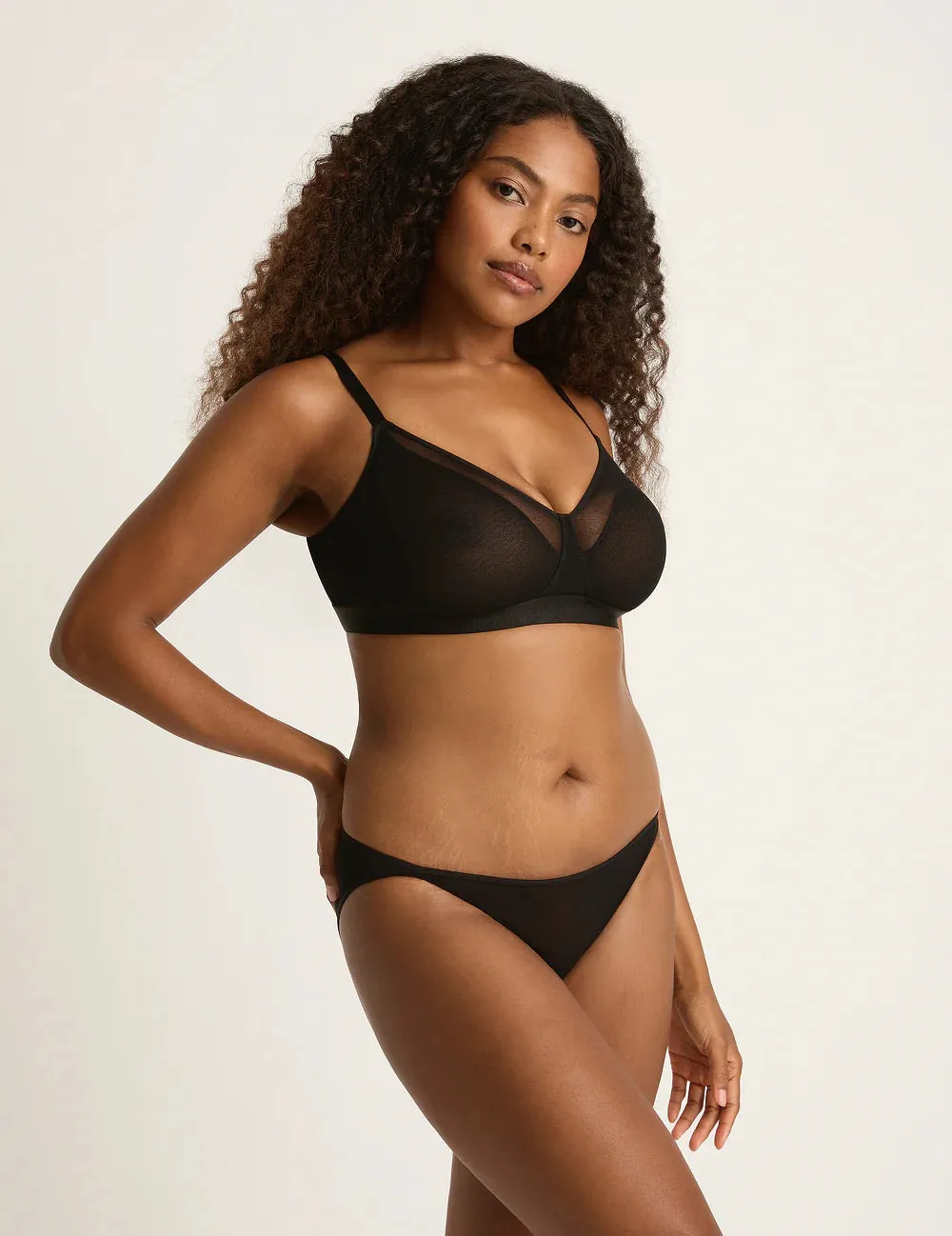 Boody Bamboo Mesh Full Bust Wireless Bra in Black