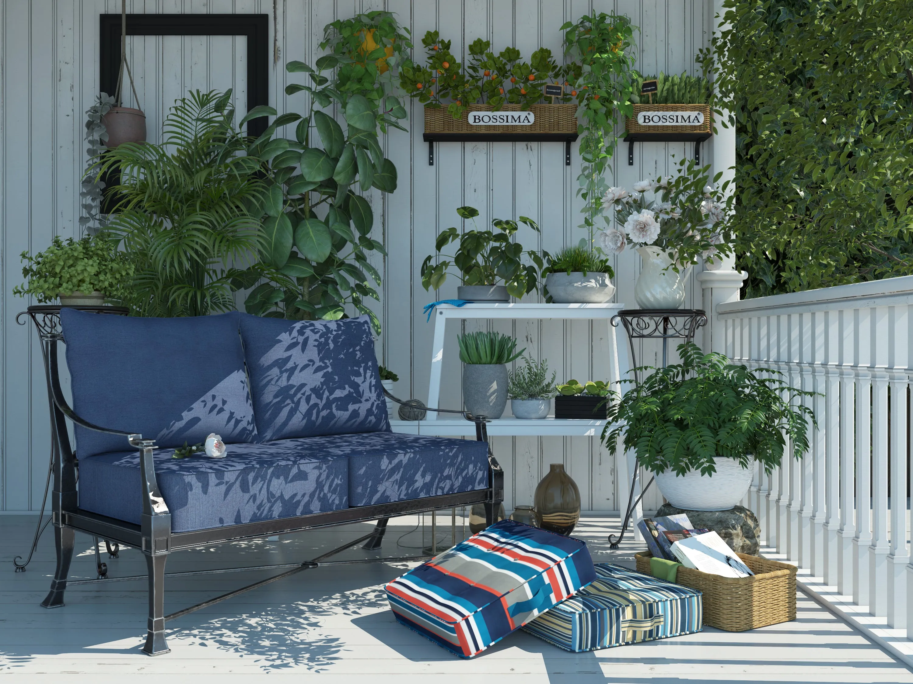 BOSSIMA Sunbrella Outdoor Patio Cushions Deep Seat Chair Cushions Furniture Cushions Spectrum Indigo Navy Blue
