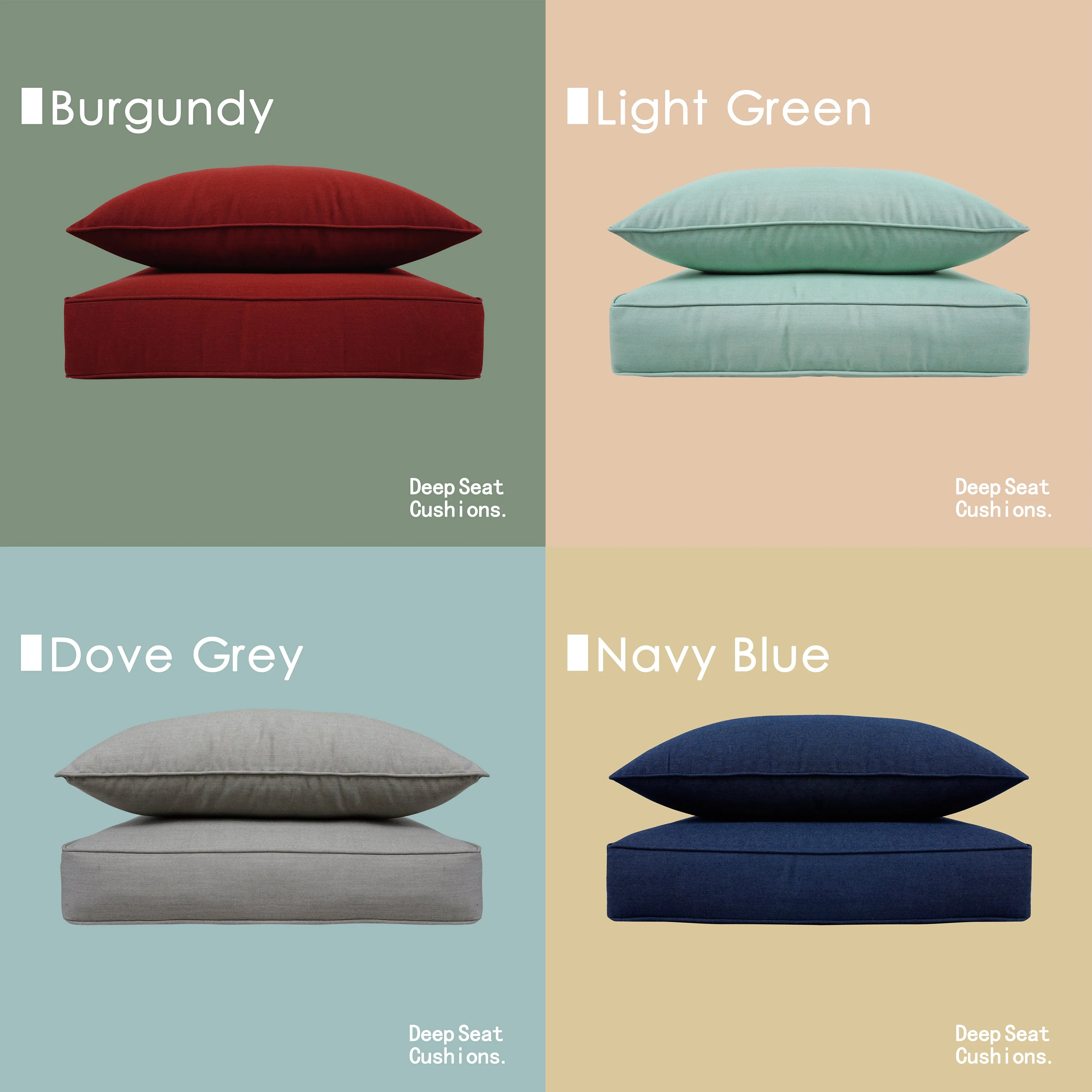 BOSSIMA Sunbrella Outdoor Patio Cushions Deep Seat Chair Cushions Furniture Cushions Spectrum Indigo Navy Blue