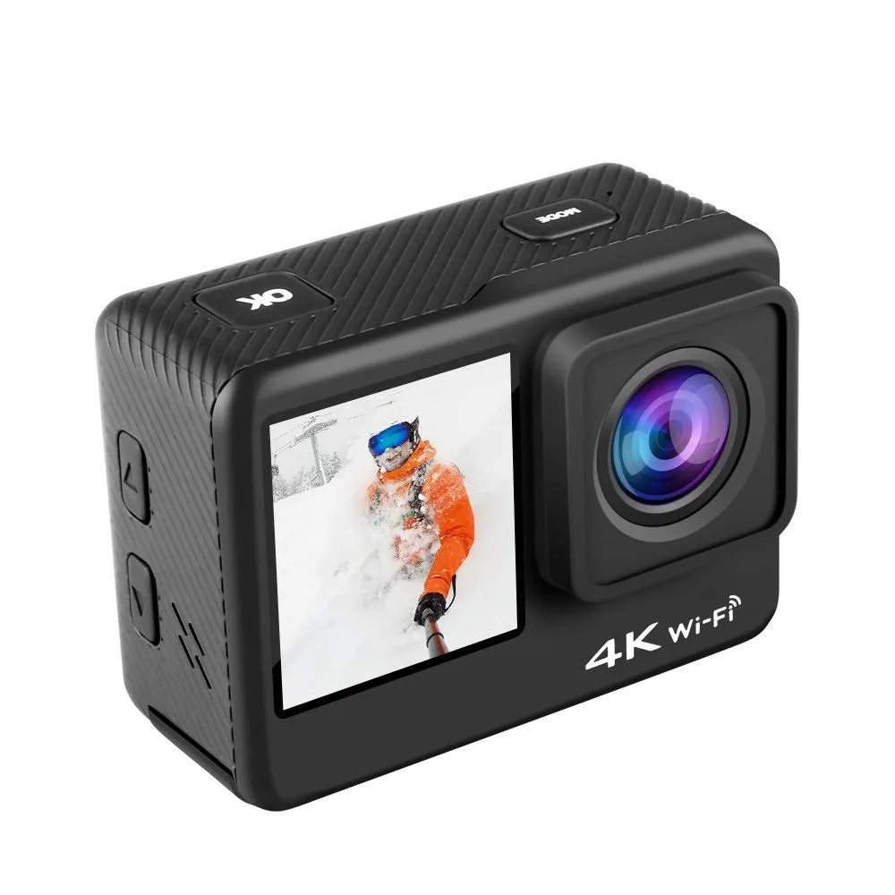 C1 Dual Screen 2.0 Inch 1.3 Inch Screen Anti Shake 4k Wifi Sport Action Camera Camcorder with Waterproof Housing Case Allwinner V316 170 Degrees Wide Angle