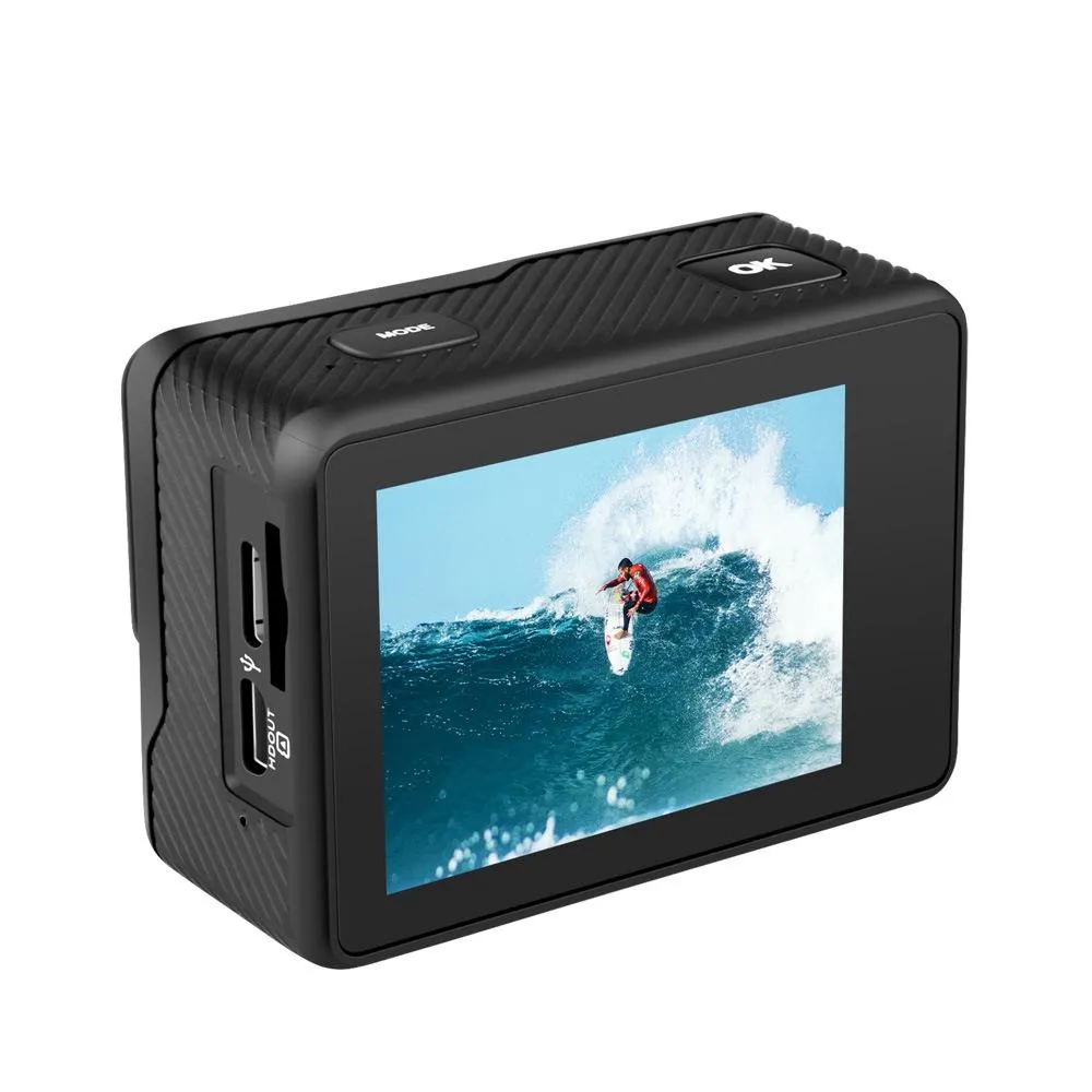 C1 Dual Screen 2.0 Inch 1.3 Inch Screen Anti Shake 4k Wifi Sport Action Camera Camcorder with Waterproof Housing Case Allwinner V316 170 Degrees Wide Angle