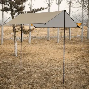 Camping Awning with Poles Waterproof UPF50  UV Protection Sunshade Outdoor Camping Hiking Backpacking Tarp Rain Fly