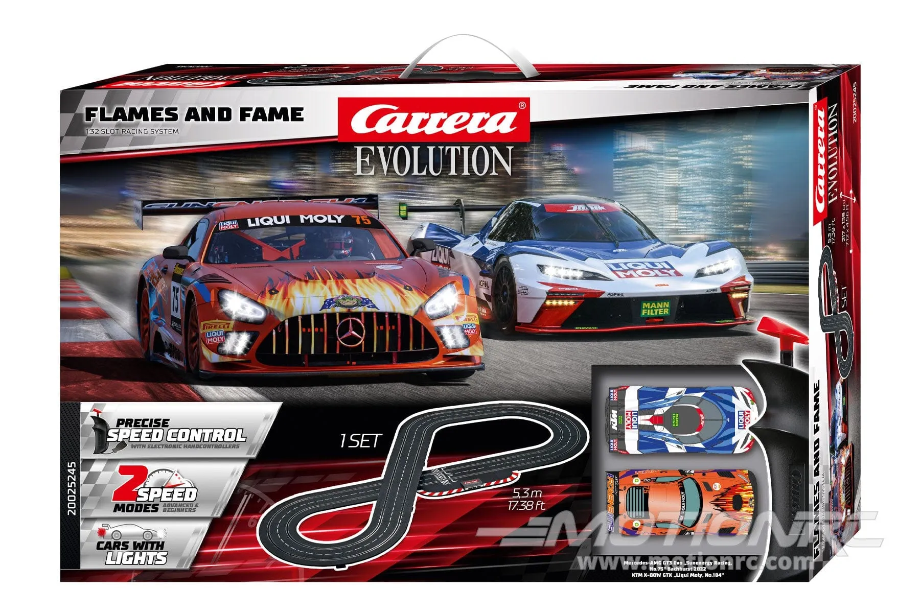 Carrera Flames and Fame 1/32 Scale Evolution Slot Car Set