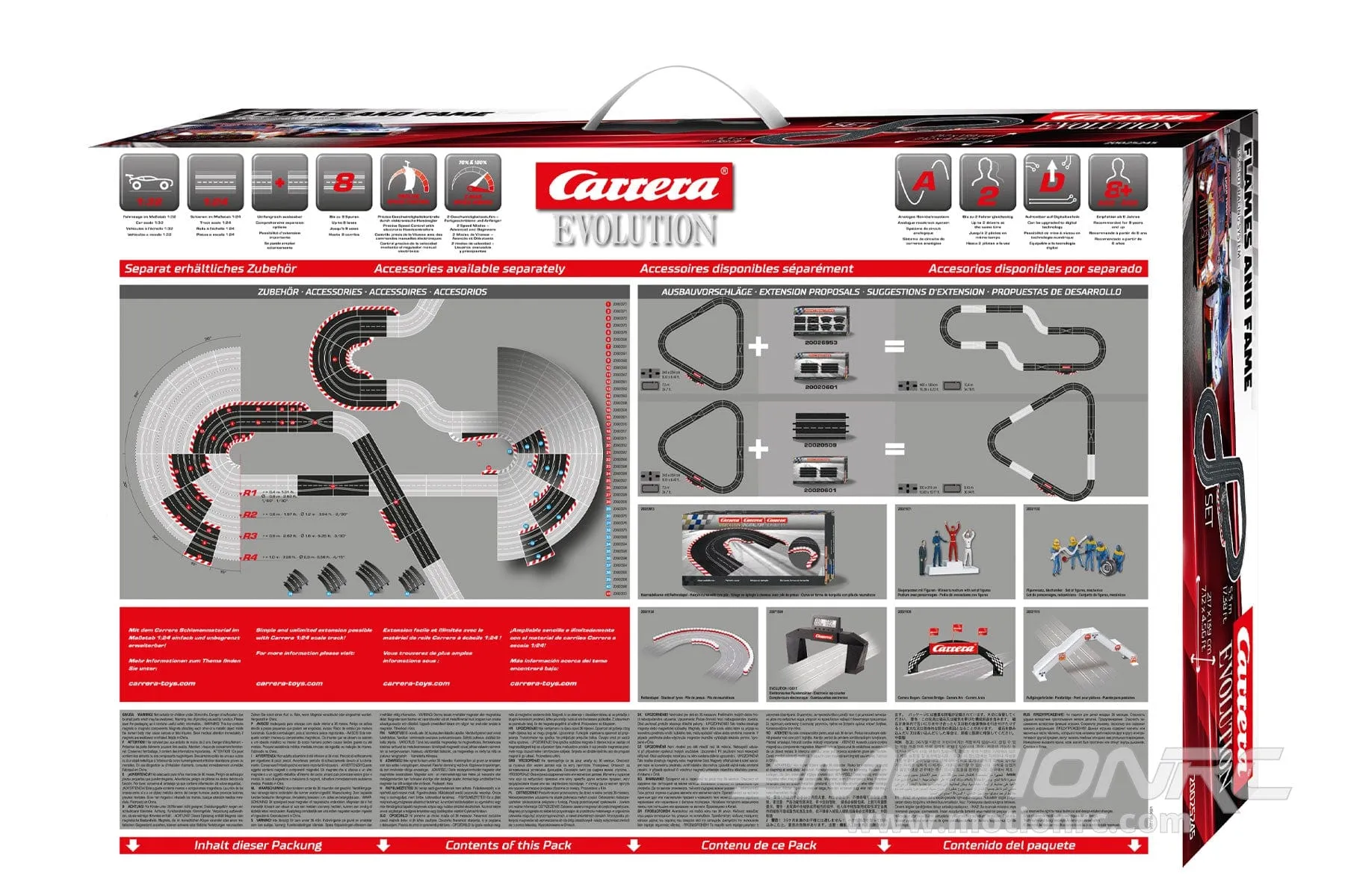 Carrera Flames and Fame 1/32 Scale Evolution Slot Car Set