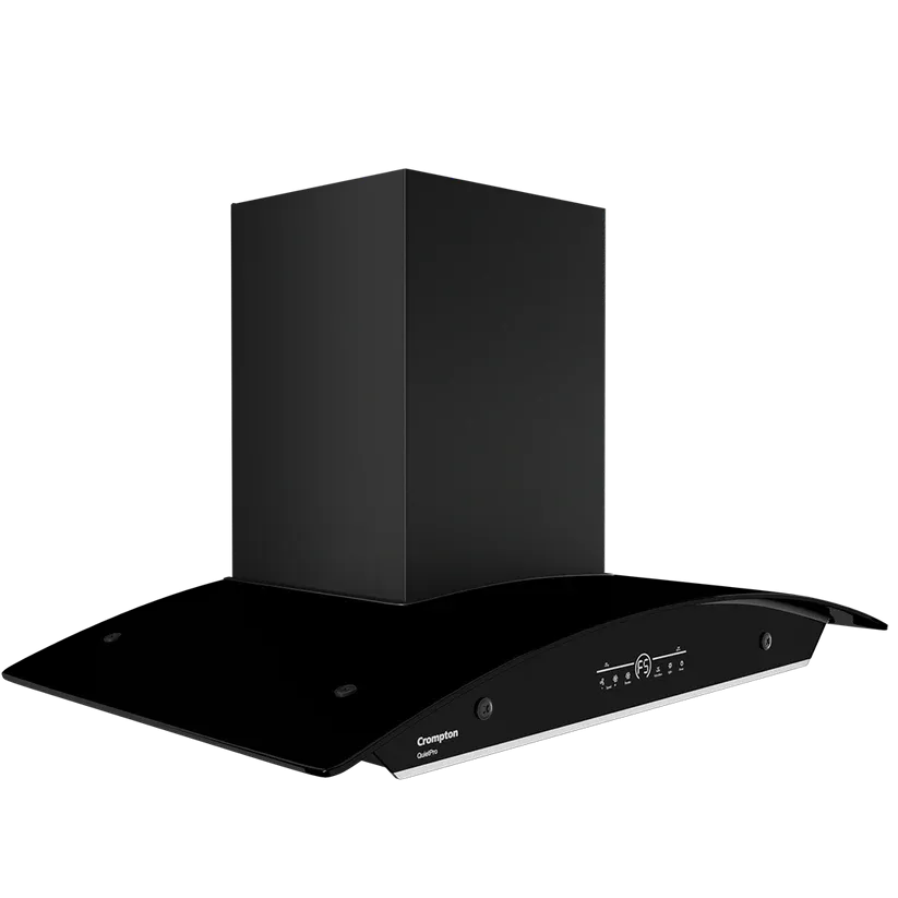 CHD-QPVC90FLE-MBL-Curved Wall Mounted Chimney QuietPro 90 cm